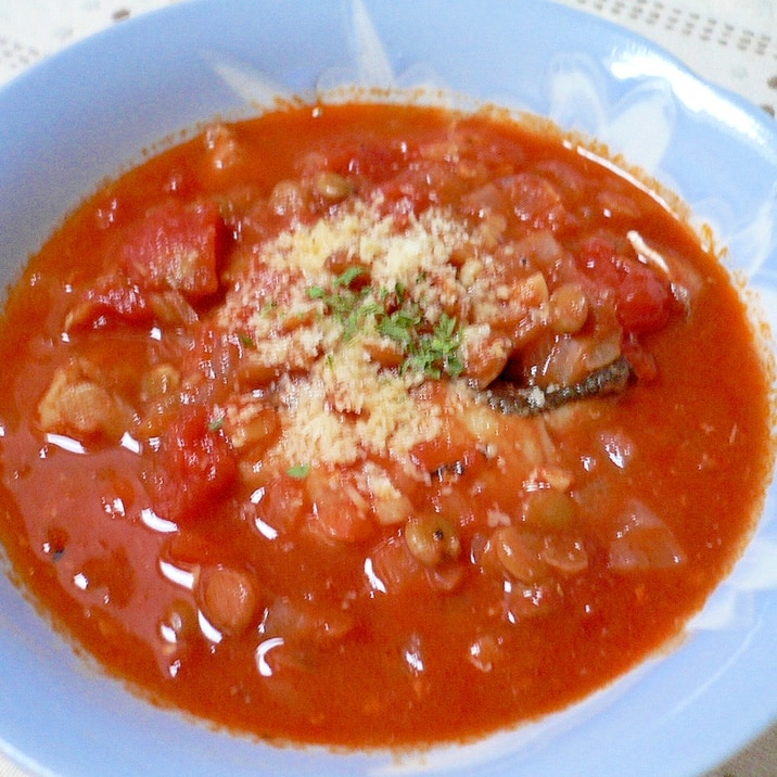 タラとレンズ豆のトマト煮